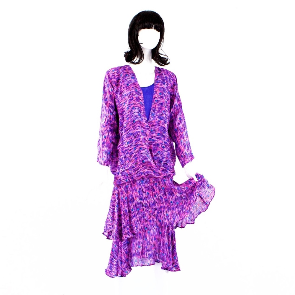 VTG 80's Chez Zvanni India SILK Dress